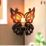 3Pcs Butterfly Wall Shelf Black MDF Small Space Decor