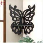 3Pcs Butterfly Wall Shelf Black MDF Small Space Decor - Image 3