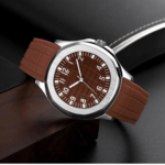 Men's Water Resistant Quartz Watch with Textured Rubber Strap - Image 5