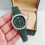 Men's Water Resistant Quartz Watch with Textured Rubber Strap - Image 4