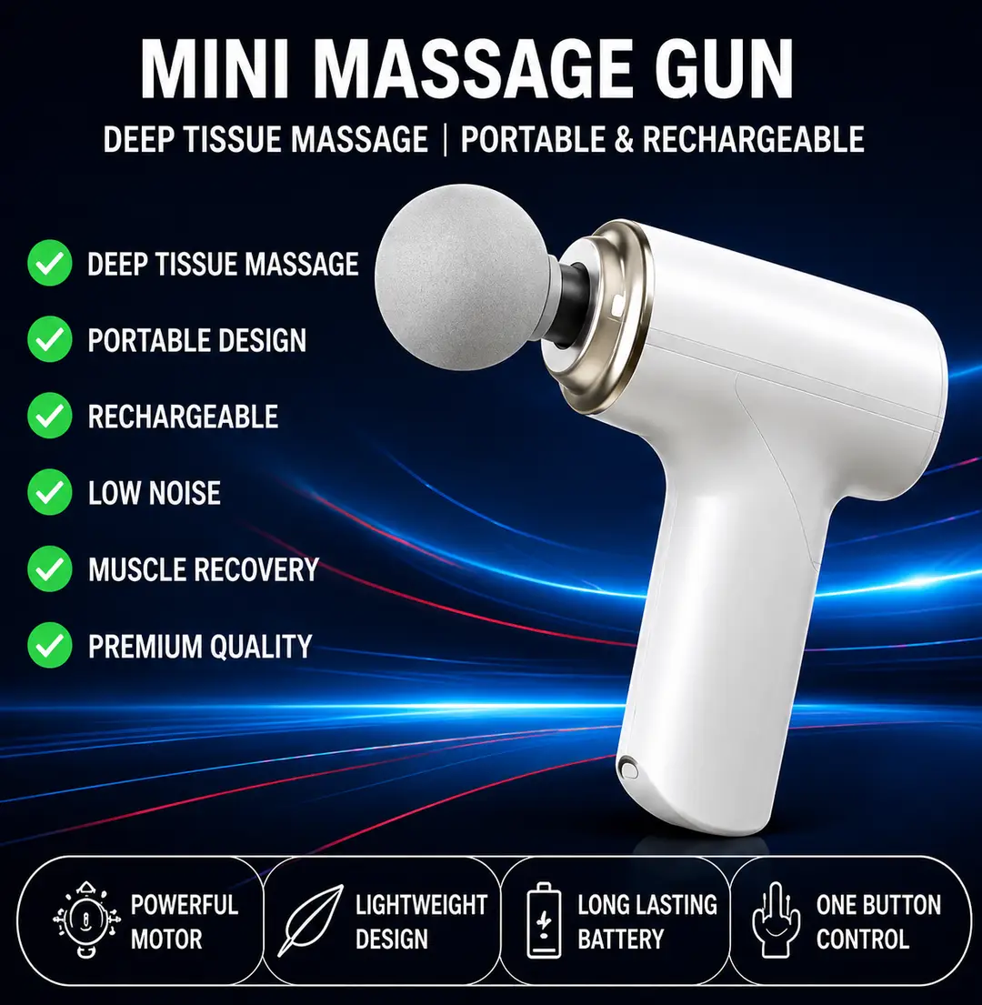 MZ2361200029ADES-media-6 Mini Massage Gun Deep Tissue Muscle Massager | Portable Handheld Percussion Massager | Rechargeable - Image 1