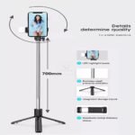 Foldable Selfie Stick with LED Light & Bluetooth Remote - Image 4