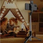 Foldable Selfie Stick with LED Light & Bluetooth Remote - Image 8