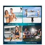Foldable Selfie Stick with LED Light & Bluetooth Remote - Image 10